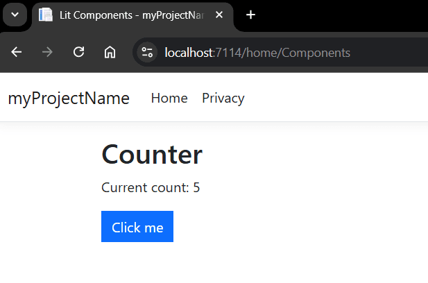 Components page